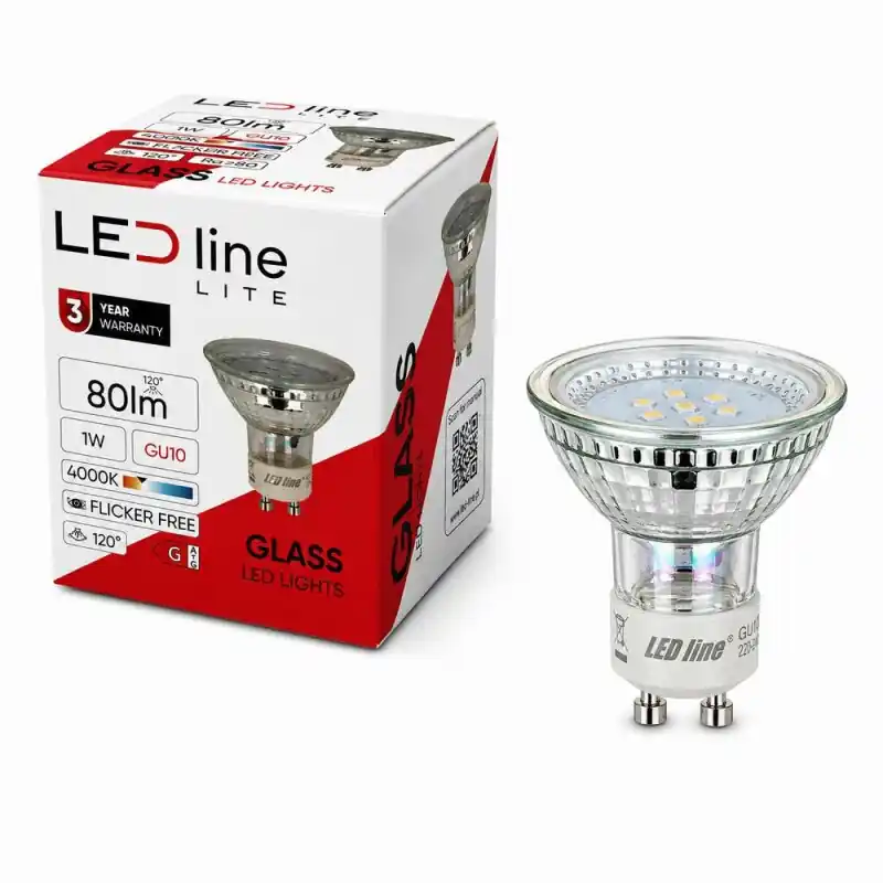 LED Line LED PAR16 Glas Reflektor 1W = 10W GU10 80lm Neutralweiß 4000K 120° Direkt Vom Hersteller