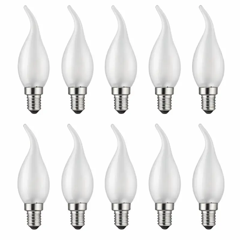 10 x Windstoßkerze Glühlampe 15W matt satiniert 150lm warmweiß dimmbar Geprüft