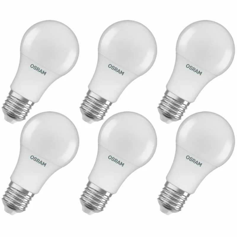 6 x Osram LED A55 Birne 4,9W = 40W E27 matt 470lm neutralweiß 4000K recycelter Kunststoff Top-Seller