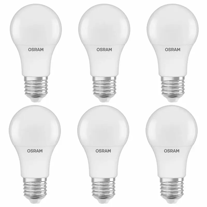 6 x Osram LED A60 Birne 8,5W = 60W E27 matt 806lm warmweiß 2700K recycelter Kunststoff Sale