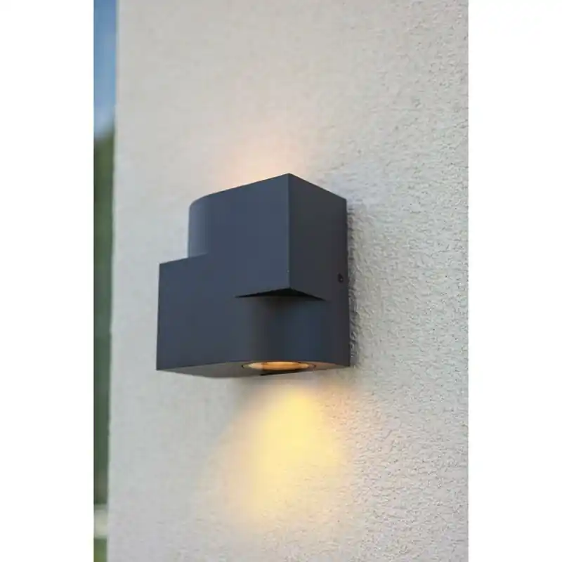 Lutec Außenleuchte Wandlampe Marbo Anthrazit IP44 max. 2 x 15W GU10 Up & Down Neue Ware