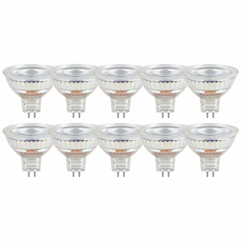 10 x Ledvance LED MR16 Glas Reflektor 6,6W = 43W GU5,3 12V 500lm warmweiß 2700K 36° Ra>97 DIMMBAR Neu Im Sortiment