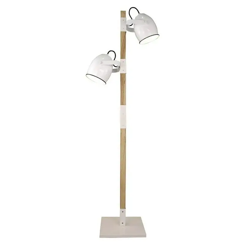 Various Stehlampe Country Home Weiß/Holz 140cm max. 2 x 40W E27 Fußschalter Top-Seller