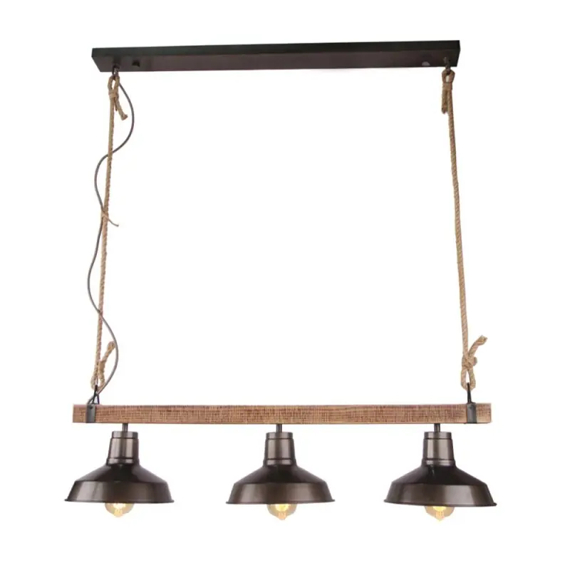 Various Pendelleuchte Max Schwarz/Holz 88cm max. 3 x 40W E27 höhenverstellbar Top-Seller