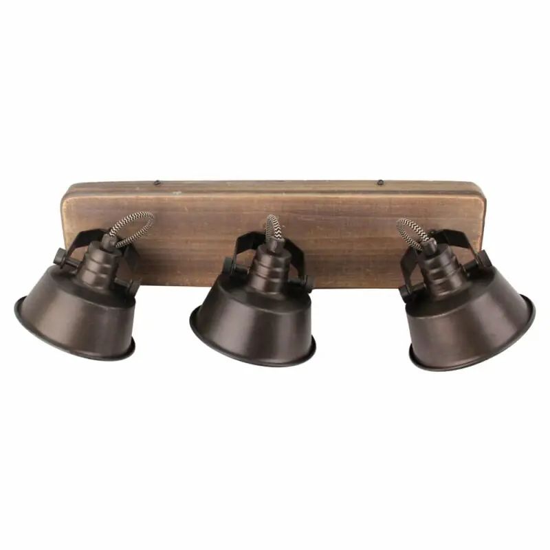 Markenware Various Deckenleuchte Strahler Max Schwarz/Holz 43cm max. 3 x 25W GU10 schwenkbar