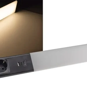 Echt LED Unterbauleuchte "Arusha" schwarz USB A+C PD, 60cm, Licht warmweiß