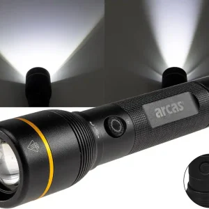 Expressversand LED-Taschenlampe ARCAS mit Akku 10W 1000lm, Zoom, Powerbankfunktion