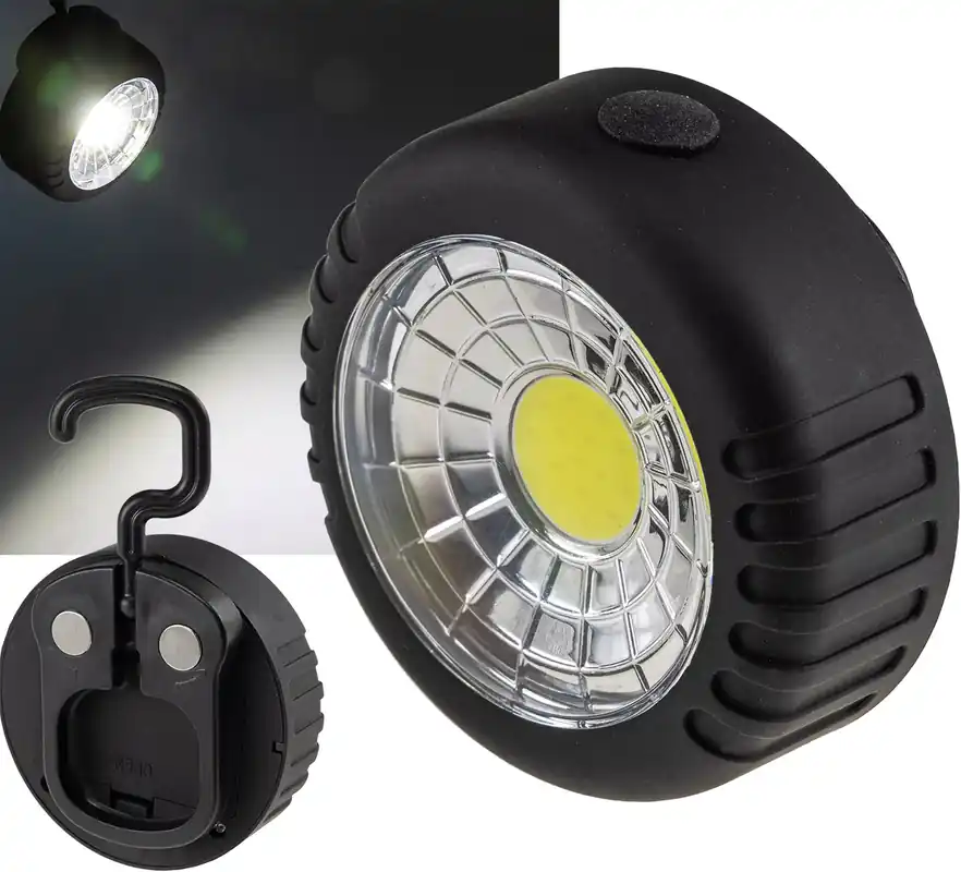 LED Arbeitsleuchte mit Magnet "COB 100" 3x AAA Batterie, Haken, 75x35mm, 6000k Bestpreis