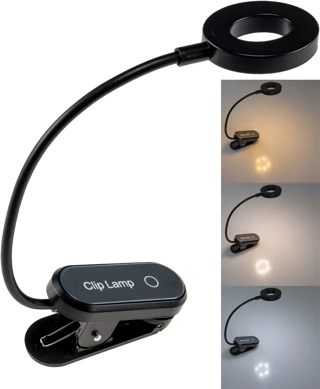 Jetzt Kaufen LED Akku-Leseleuchte / Buchleuchte 18cm Schwanenhals, dimmbar, 25lm