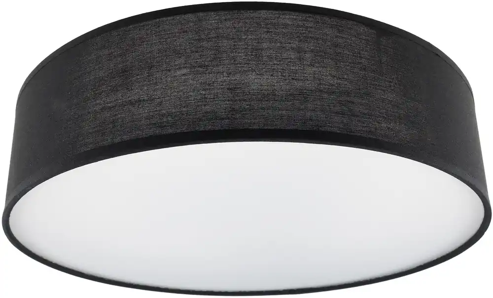 Deckenleuchte mit Textilschirm schwarz ØxH 40x10cm, für 3x E14 Lampe Solange Der Vorrat Reicht
