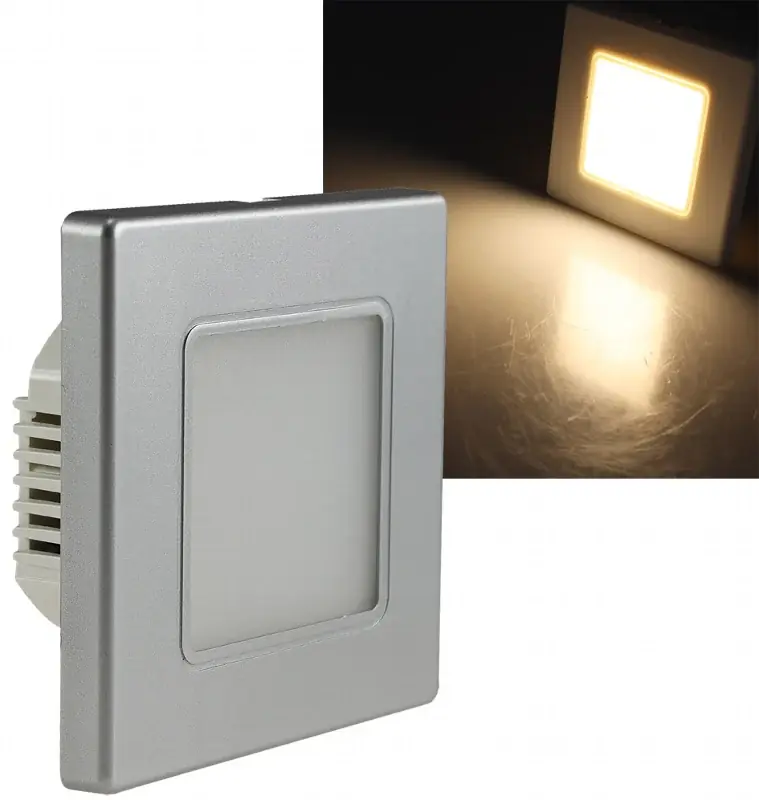 LED Wand-Einbauleuchte "EBL 86" 2,5W, 3000k, warmweiß, Rahmen silber Neue Kollektion