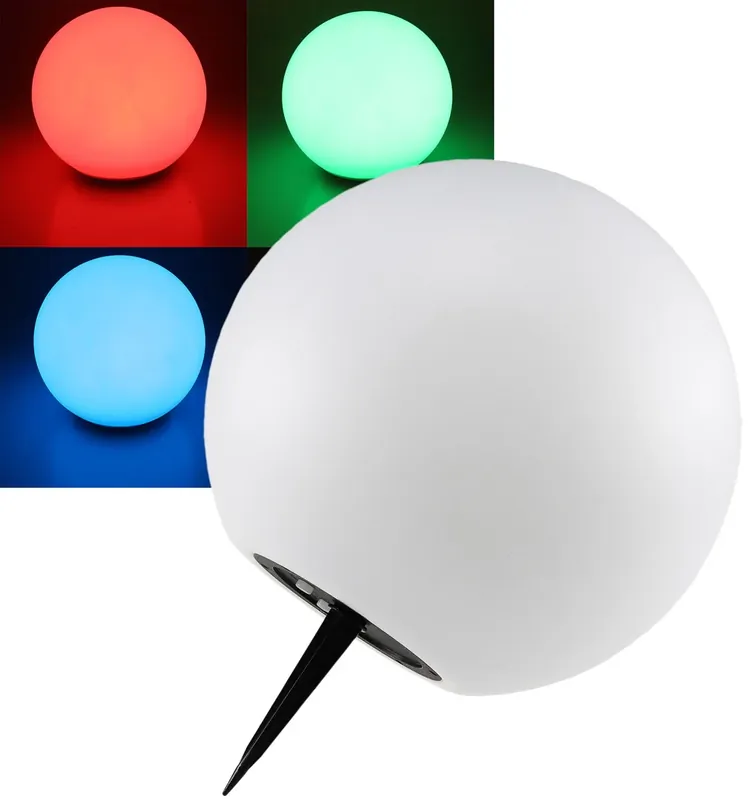 LED Solar Kugelleuchte 25cm Ø "SK25 RGB" IP44, Farbwechsel Neu