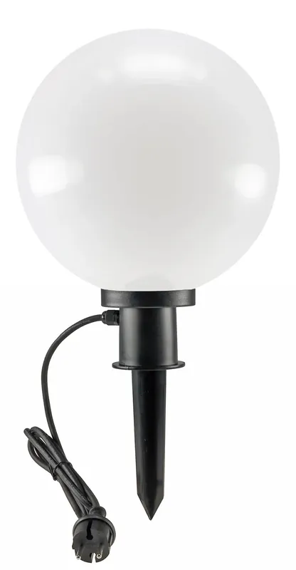 Schneller Versand Garten Kugelleuchte 30cm Erdspieß E27 Fassung IP44 230V 5m Kabel ohne Stecker