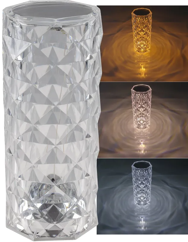 Schnäppchen LED Akku-Tischleuchte "Foco Bonita" Li-Akku, Weiß/Warmweiß/Amber, ØxH 9x21cm