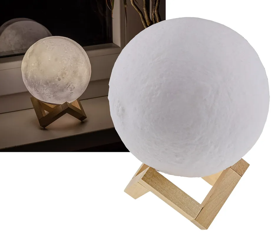 Dekoleuchte "3D Mond" 15cm Ø integr. Li-Akku Sichere Zahlung