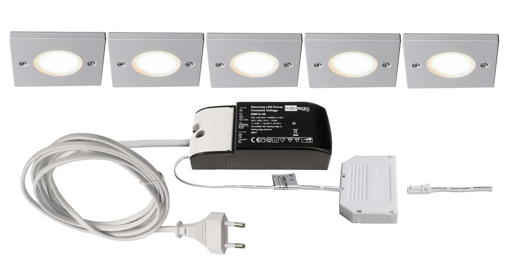 Mega-Angebot Deko-Light Fine I 5er Bundle 3W Silbergrau RAL 7001