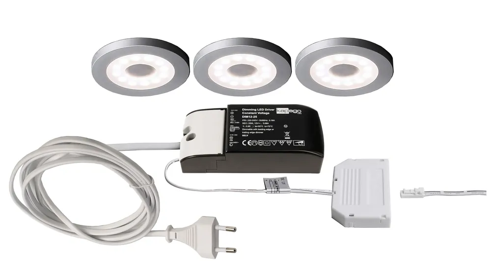 Deko-Light Paty Rund 3er Bundle 2,5W Silbergrau RAL 7001 Ausverkauf