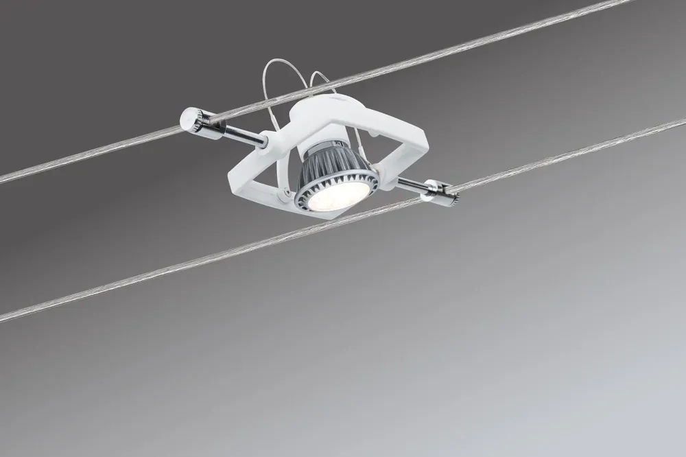 Paulmann Seilsystem TECH Weiß mit 5 Spots ohne Leuchtmittel, max. 10W GU5,3 Nur Für Kurze Zeit