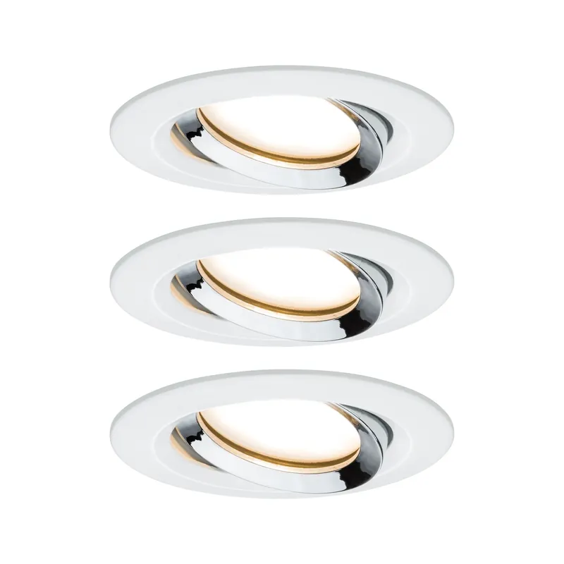 Jetzt Bestellen Paulmann Einbauleuchte LED Nova Plus rund 3x6W Coin Weiß matt,Chrom schwenkbar dimmbar
