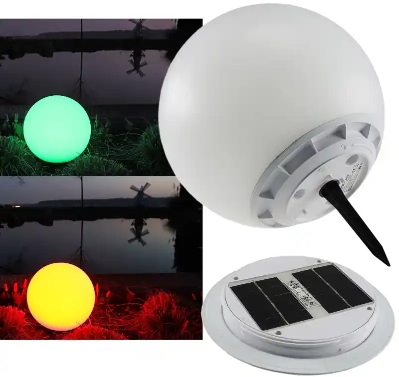 LED Solar Kugelleuchte RGB 30cm Ø Farbwechsel und neutralweiß Letzte Chance