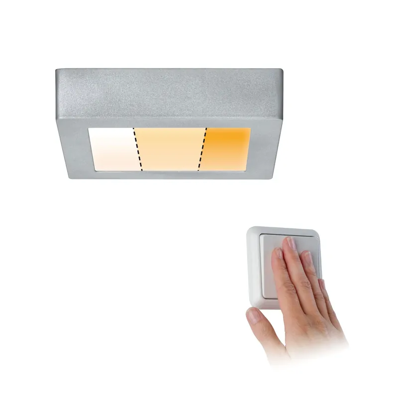 Preisreduziert Paulmann WallCeiling Carpo LEDPanel WarmDim 170x170mm 10,2W Chrom m 230V Metall