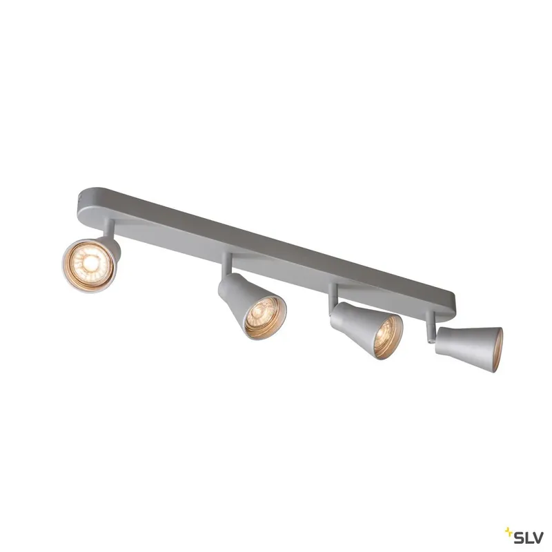 Neue Kollektion SLV AVO CW Quad, Indoor Wand- und Deckenaufbauleuchte, QPAR51, silber, max. 50W