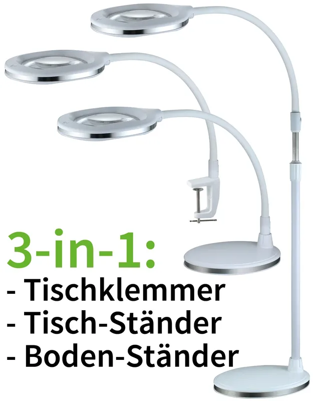 Direkt Vom Hersteller Lupenleuchte 3 Dioptrien "CT-LL 67 3in1" 5/10W, 670lm, 6400K, Standfuss + Klemme