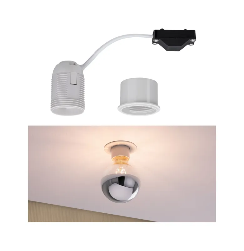 Echt Paulmann EBL E27 Fassung max 1x10W 230V Weiß mit Adapterhülse für Einbauleuchten