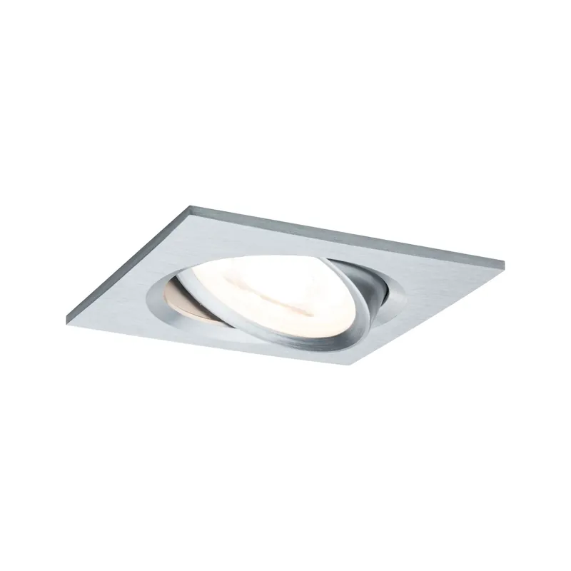 Paulmann EBL Set Nova eckig schwenkbar LED 1x6,5W 2700K 230V GU10 51mm Alu ged/Alu Begrenztes Angebot
