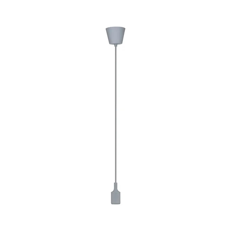 Paulmann Pendel E27 2m Stoffkabel max 1x20W Grau 230V Silikon Nur Heute