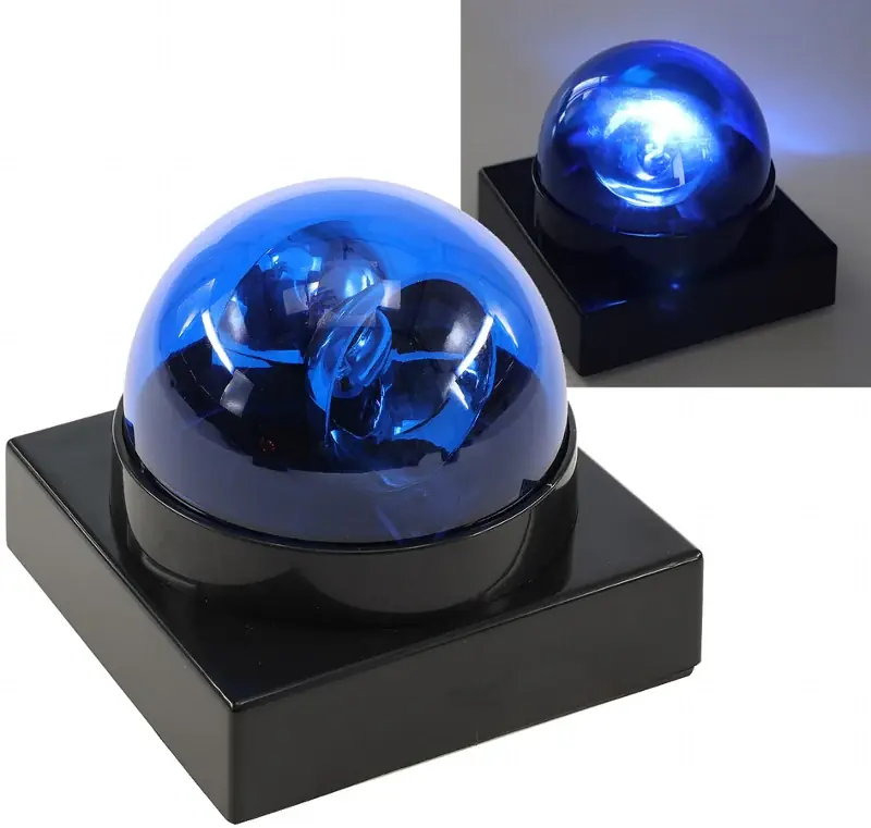 Nur Für Kurze Zeit LED Polizeilicht Buzzer BLAU Batteriebetrieb, 12x12x10cm