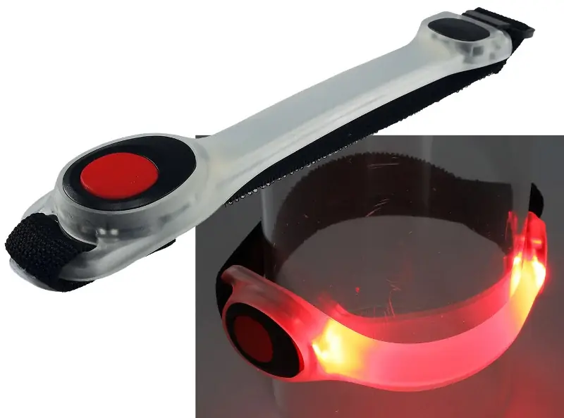 Echt LED Sicherheitslicht mit Klett-Verschluß ideal für Jogger, Kinder, Arbeit, Rot