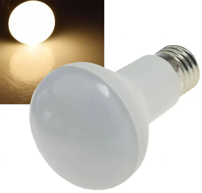Aktuell LED Reflektorstrahler R63 E27 8W 640 Lumen, 230V, 120°, 3000K warmweiß