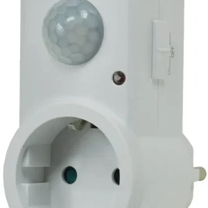 Zwischenstecker mit Bewegungsmelder 120°, 9m Reichweite , 230V/1200W, weiß Mega-Angebot