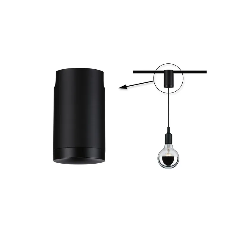 Zertifiziert Paulmann URail Pendeladapter Universal 62mm 230V Schwarz matt