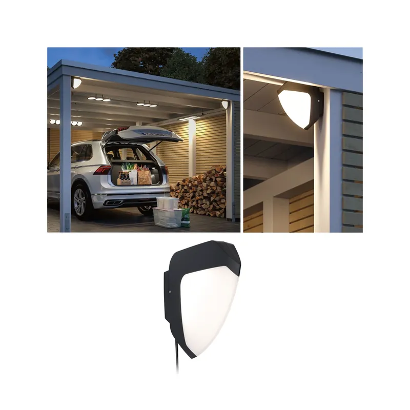 Paulmann Park + Light LED Außenwandleuchte Ikosea ohne Bewegungsmelder IP44 50x203mm 3000K 2x2,8W 2x300lm 12V Anthrazit Kunststoff Nur Für Kurze Zeit