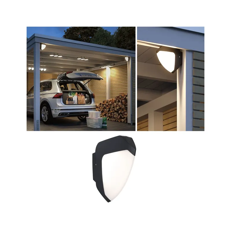 Preiswert Paulmann LED Außenwandleuchte Ikosea mit Bewegungsmelder und Dämmerungssensor IP44 50x203mm 3000K 2x2,2W 2x280lm 230V Anthrazit Kunststoff