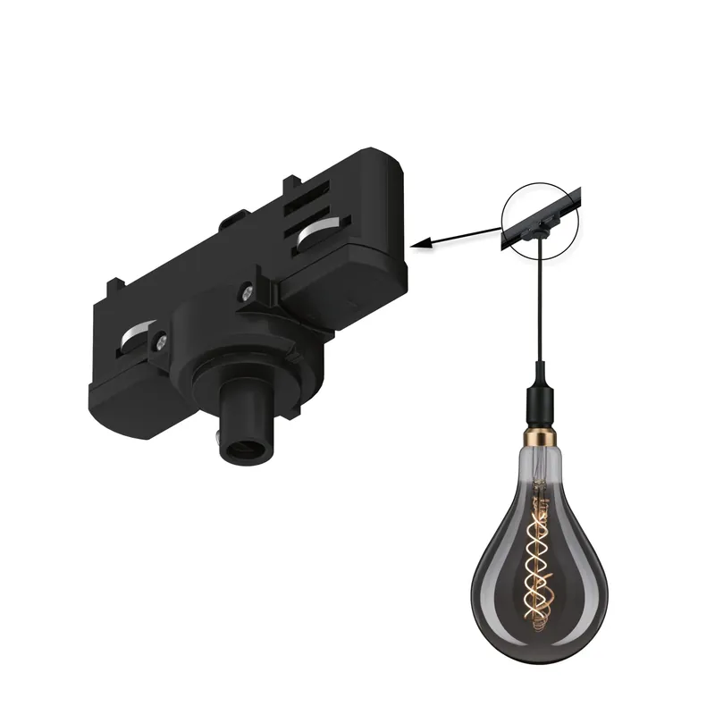 Zertifiziert Paulmann ProRail3 Universal-Pendeladapter Schwarz