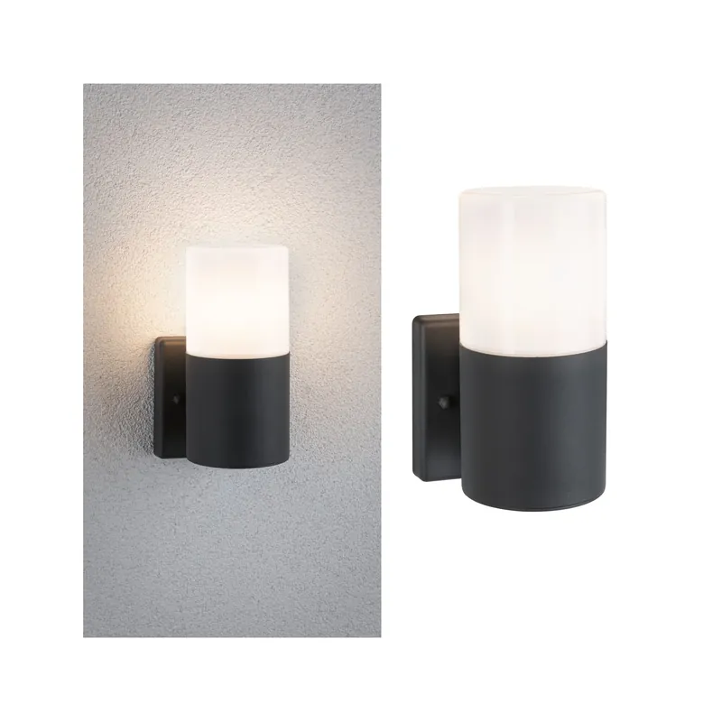 Paulmann Außenwandleuchte Tubs ohne Leuchtmittel IP44 rund 105x123mm max. 15W 230V Grau matt Metall,Kunststoff Schnäppchen