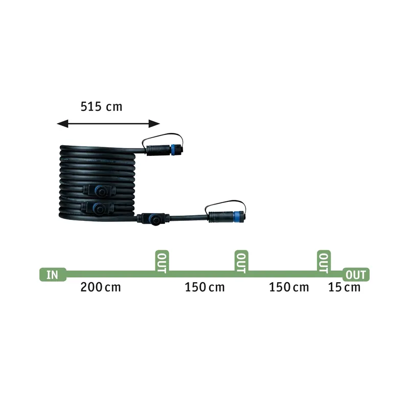 Paulmann Plug & Shine Kabel 5m 4 Ausgänge IP68 Schwarz Beliebt