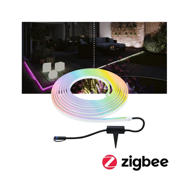 Paulmann Smart Home Zigbee Plug & Shine Smooth Strip RGB Tunable White IP67 39W DC 24V 10m Kostenfreie Lieferung