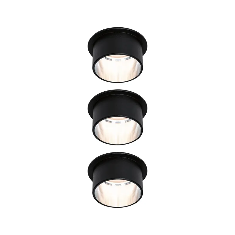Paulmann Einbauleuchte LED Gil 6W Schwarz matt#Eisen gebürstet IP44 2.700K 3-Stufen-dimmbar Bestpreis
