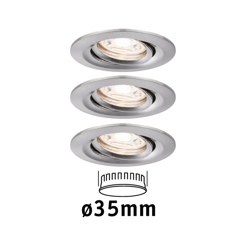 Paulmann EBL Nova mini Coin rund schwenkbar LED 3x4W 310lm Eisen gebürstet/Alu Günstig