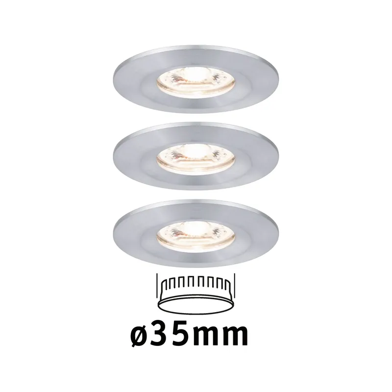 Paulmann EBL Nova mini Coin rund starr IP44 LED 3x4W 310lm Alu gedreht/Alu Bestpreis