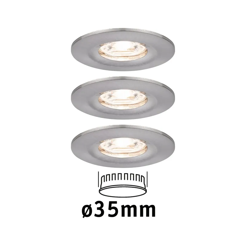 Paulmann EBL Nova mini Coin rund starr IP44 LED 3x4W 310lm Eisen geb/Alu Markenware