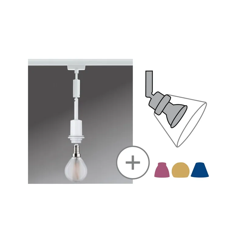 Paulmann URail DecoSystems Pend max1x20W E14 Weiß 230V Metall/Kunststoff Stoffkabel Solange Der Vorrat Reicht