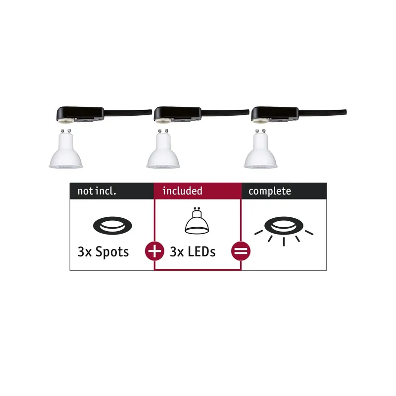 Paulmann EBL Choose 3er GU10 Set NonDim 3x6,5W 460lm 2700K 51mm Meistverkauft
