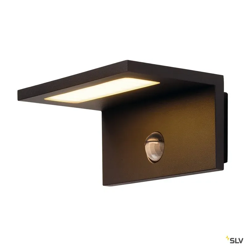 SLV LED SENSOR WL, LED Outdoor Wandaufbauleuchte, IP44, anthrazit, 3000K Geprüft
