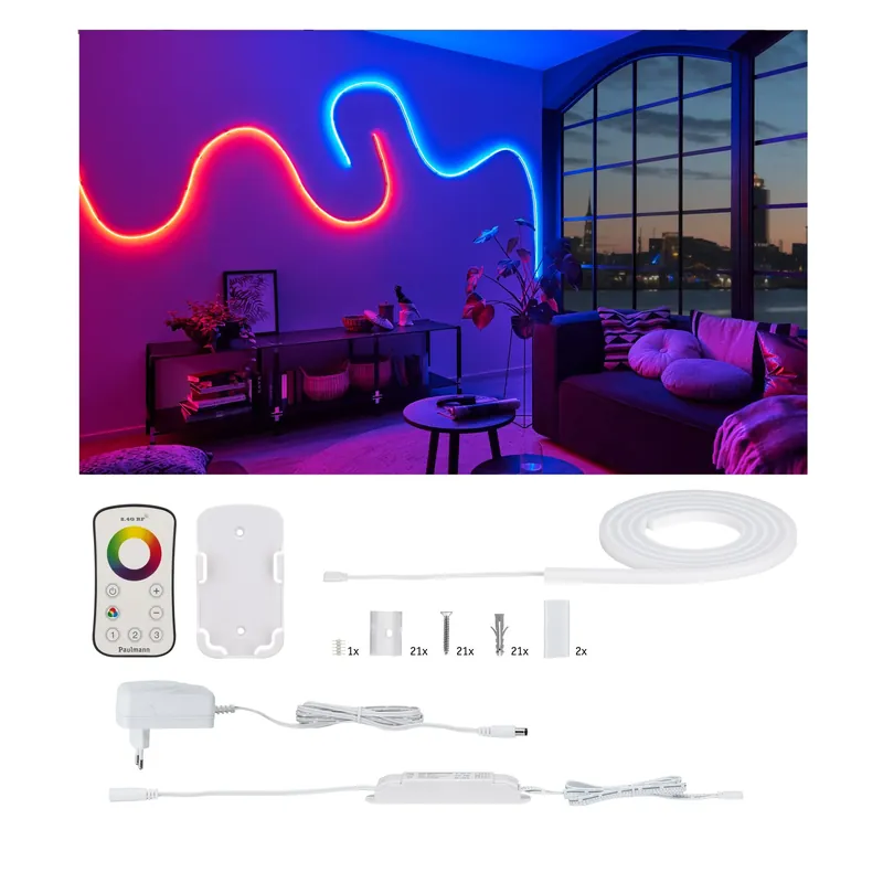 Billig Paulmann MaxLED Flow Basisset 1,5m RGB 13,5 Watt inkl. Funk-Fernbedienung
