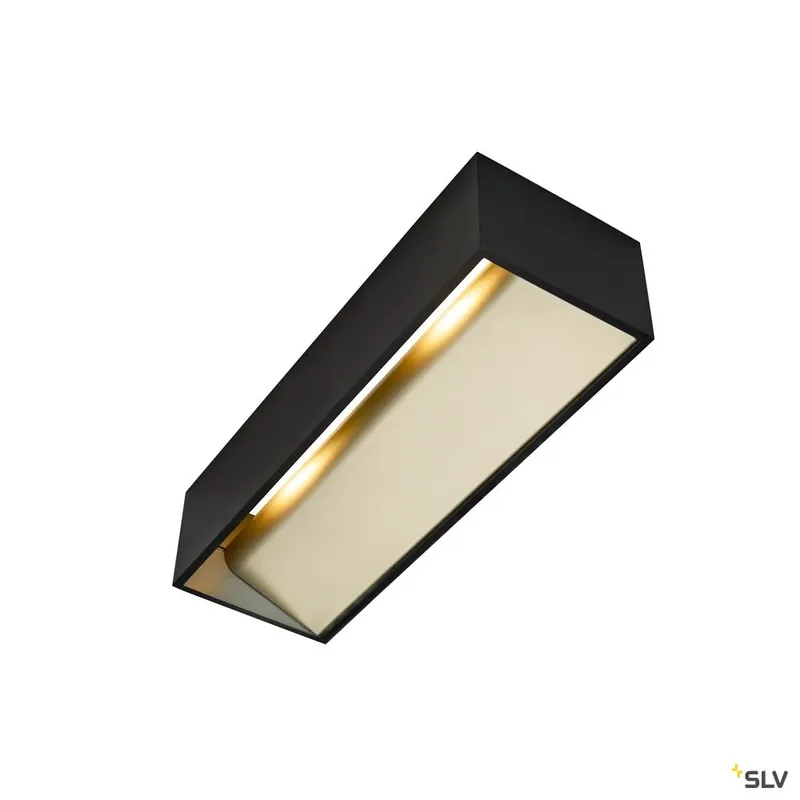 SLV LOGS IN L Indoor LED Wandaufbauleuchte schwarz/messing 3000K TRIAC dimmbar Garantierte Lieferung